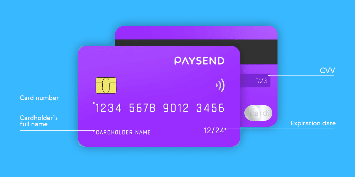 What are the numbers on the front and back of a bank card called